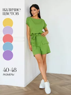 Летний костюм стильный футболка с шортами Paetki 219743082 купить за 1 458 ₽ в интернет-магазине Wildberries