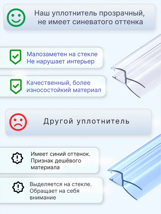 MONSOON˙ Уплотнитель для душевой кабины 8 мм ТЦ12 У3172 73 см, вариант, фото 6