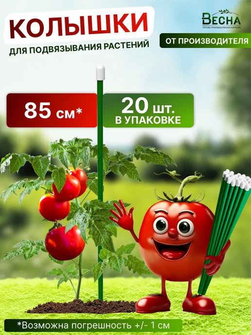 ТПК "ВЕСНА" Колышки для растений и подвязывания помидор металл 85см 20шт, 20 шт