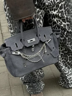 Джинсовая сумка в стиле Birkin 219796158 купить за 2 664 ₽ в интернет-магазине Wildberries