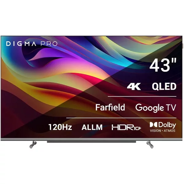 Телевизор 43″, 3840×2160, QLED, USB 2, Smart TV