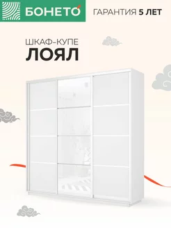 Шкаф-купе Лоял 3 дв ДСП Стекло белое ДСП 210х60х220