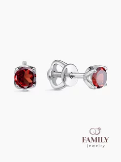 Серьги пусеты с Гранатом из Серебра 925 Family Jewelry 219863208 купить за 554 ₽ в интернет-магазине Wildberries