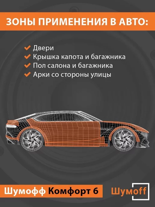 Шумофф Комфорт 6 маленькие листы 375*500 мм (6 л.), 375x500 мм, 6 л, фото 2