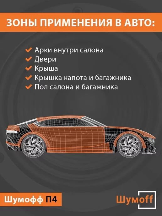 Шумофф П4 маленькие листы 375*560 мм (8 л.), 375x560 мм, 8 л, фото 2