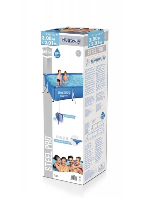 Bestway Каркасный бассейн 300х201х66см, синий, фото 4