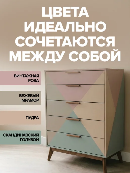 Aturi Design Краска для мебели и дерева без запаха меловая быстросохнущая, серый, фото 8