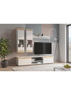 Home Kraft Стенка для гостиной BRUNO, Серый графит и Дуб Вотан