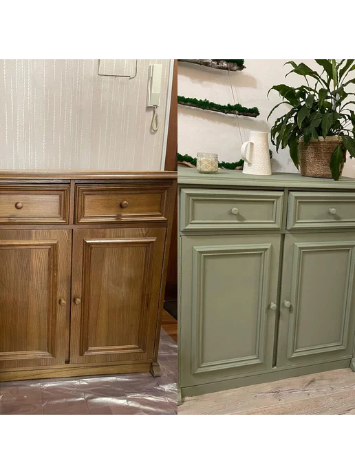 Aturi Design Краска для мебели и дерева без запаха меловая быстросохнущая, зеленый, фото 5
