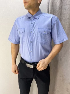 Рубашка джинсовая с коротким рукавом HT FAMILY 219974648 купить за 1 692 ₽ в интернет-магазине Wildberries