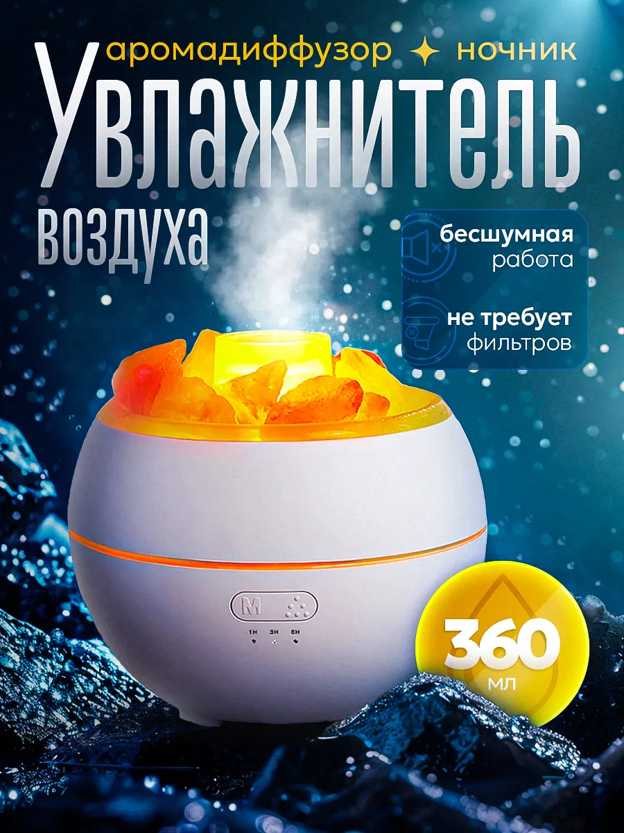 Увлажнитель воздуха для дома с аромадиффузором и подсветкой