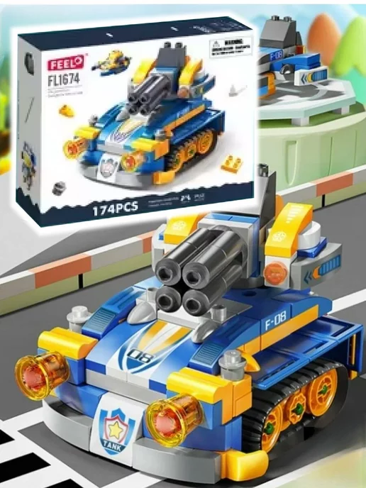 LEGO Конструктор Полицейская машина 6в1, синий