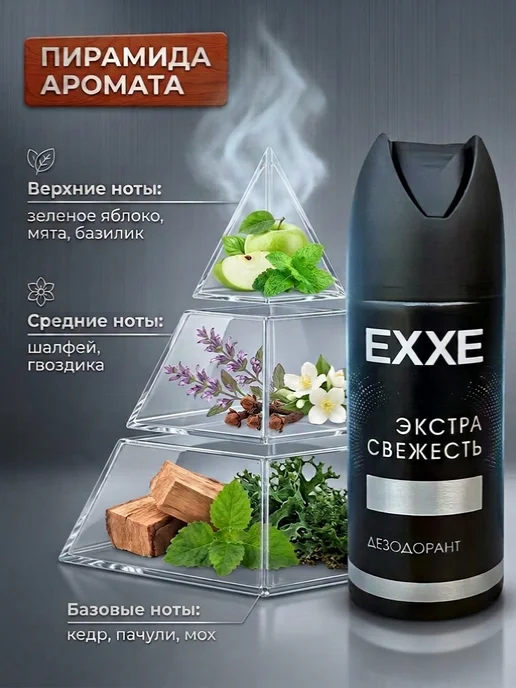 EXXE Дезодорант мужской MEN SILVER Экстрасвежесть 150мл, 150 мл, фото 2