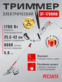 Электрический триммер ЭТ-1700НВ Ресанта 220007167 купить за 10 190 ₽ в интернет-магазине Wildberries