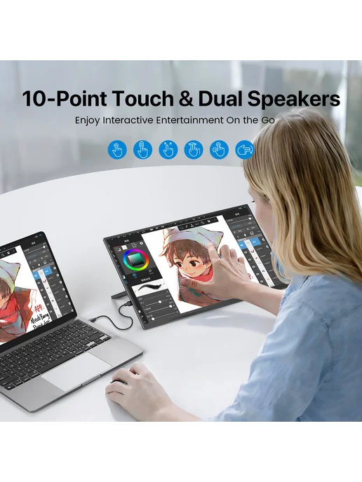 Uperfect 15,6 - дюймовый сенсорный экран с батареей 10800 мАч, 10800 мАч, фото 3