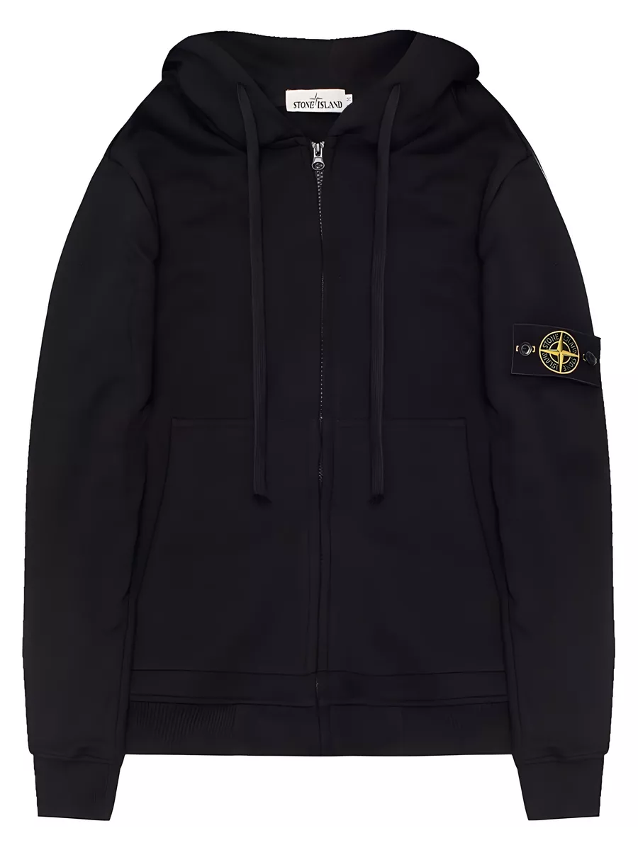 Sweatshirt Jacke Stone Island Zip Hoodie Schwarz Boys Hoodie Zip