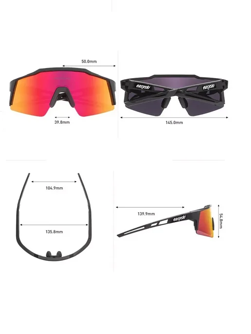 easy ski Очки велосипедные солнцезащитные UV400, голубой, фото 2