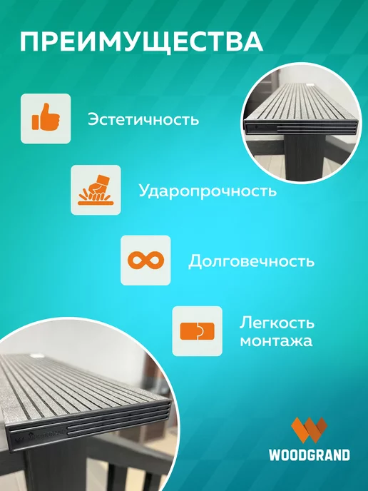 WOODGRAND Заглушки для террасной доски из ДПК, черный, фото 3