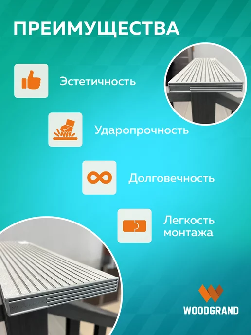 WOODGRAND Заглушки для террасной доски из ДПК, серый, фото 2