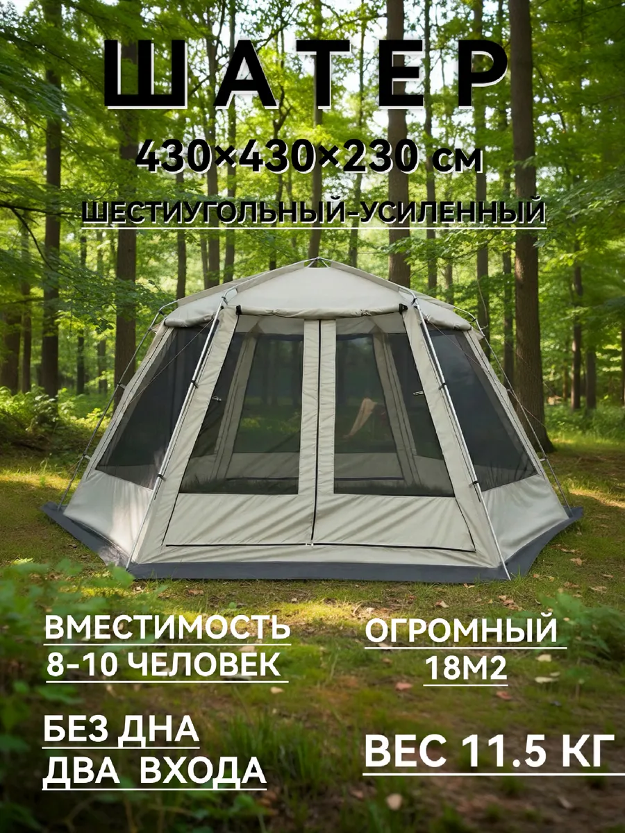 Шатер беседка туристический 430х430х230см