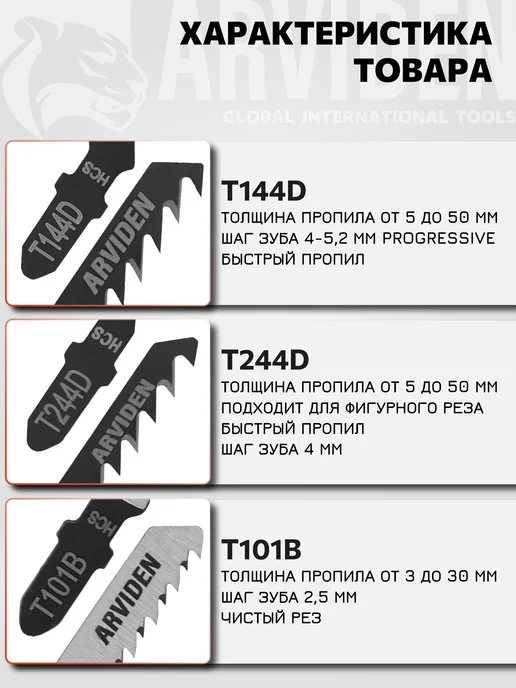 Vertextools Набор пилок для лобзика по дереву и металлу, 10 шт, фото 4