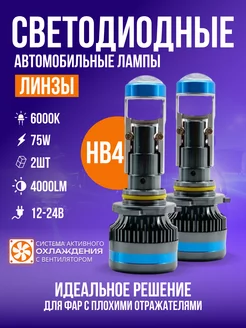 Led лампы для автомобиля линзованные HB4 mini лед линзы