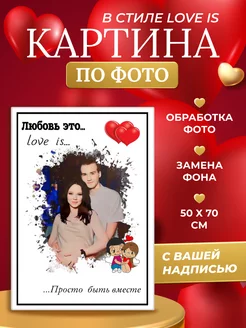 Картина по фото на холсте Love Is 50х70 см