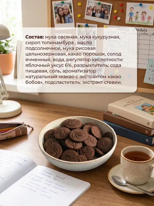 ДРЕВО ЖИЗНИ И СЛАДЕНЬ Печенье без сахара, Шоколадное злаковое, 800 г, 800 г, фото 6