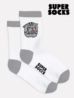 Носки с принтом Кот О-э-ааа SUPER SOCKS 220318738 купить за 368 ₽ в интернет-магазине Wildberries