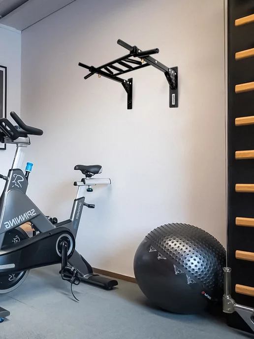 FLEXTER Турник настенный для спорта мультихват тренажер для дома, черный, фото 6