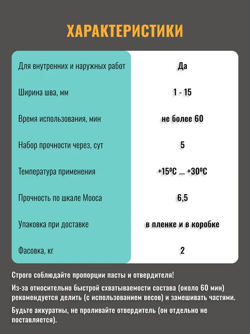 UNIS Эпоксидная затирка для плитки и мозаики агат-серая 006, 2кг, 2 кг, фото 3
