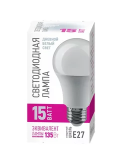 Лампочка светодиодная LED A60 E27 15Вт 4000К 1шт