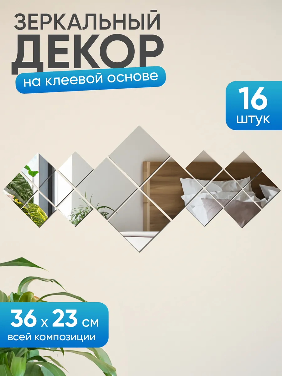 Зеркальные наклейки на стену