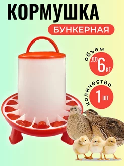 Кормушка для кур и птиц бункерная на ножках до 6 кг 1 шт