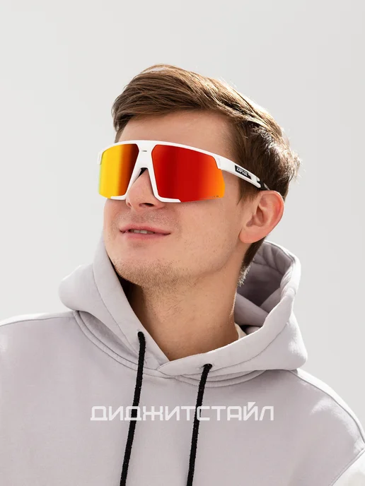 Kapvoe Солнцезащитные спортивные очки антиблик для велоспорта, белый, фото 2