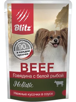 Holistic Beef & White Fish Паучи для собак 85 г 24 шт BLITZ 220458325 купить за 1 720 ₽ в интернет-магазине Wildberries