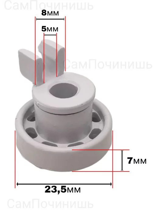 Ролик для корзины посудомойки Колеса для корзины ПММ Siemens Bosch Beko 1 шт, 1 шт, фото 3