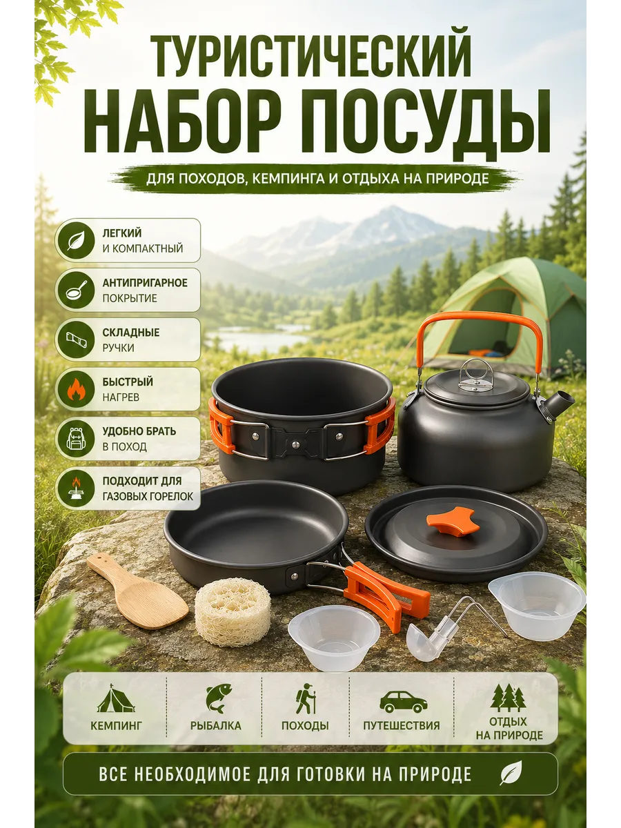 Набор туристической посуды для похода