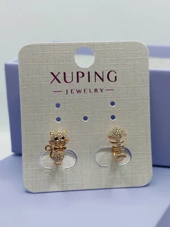 Детские серьги "Кот и рыбка" xuping jewelry 220611666 купить за 1 042 ₽ в интернет-магазине Wildberries