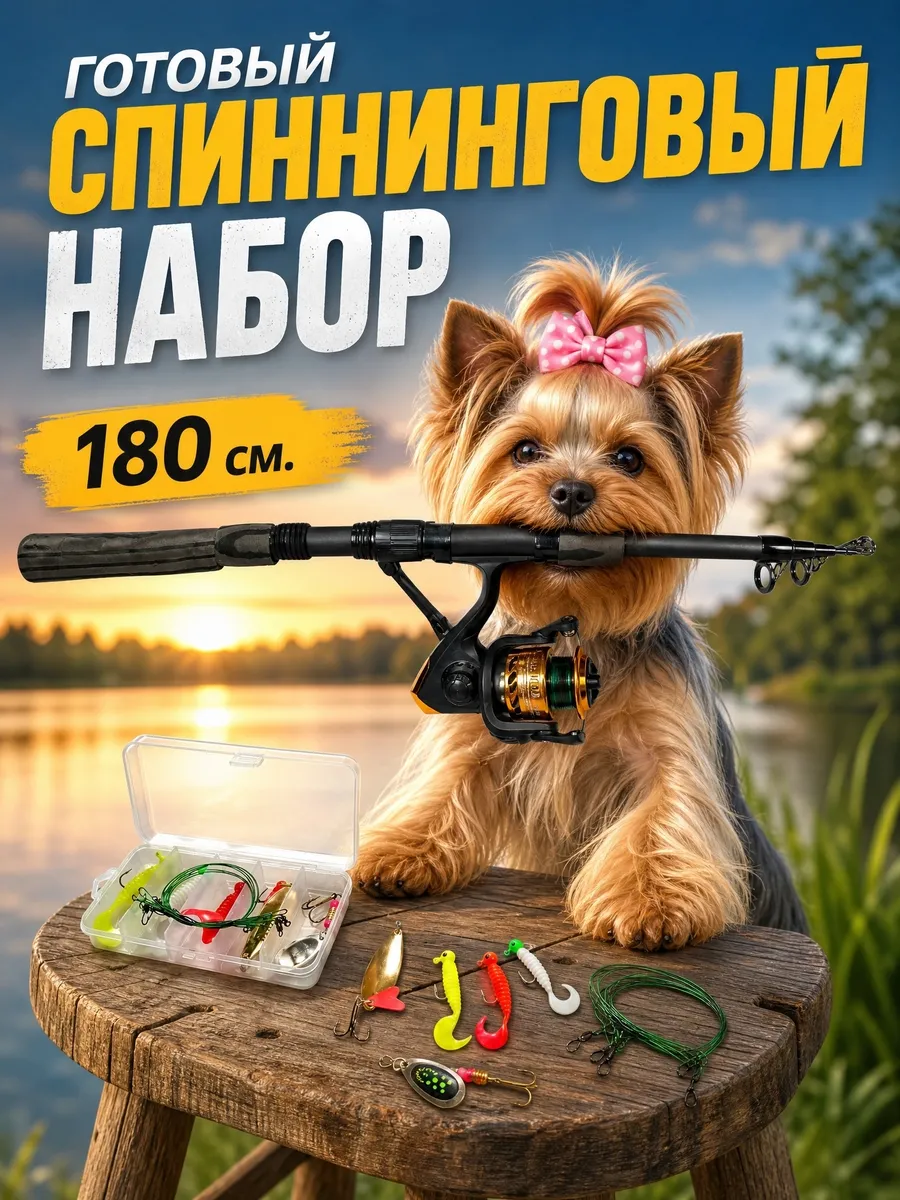 Спиннинг для рыбалки комплект с катушкой набор