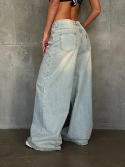 Джинсы широкие багги оверсайз трубы y2k baggy jeans ROCKBABE