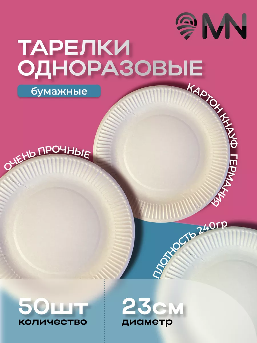 Тарелки одноразовые белые...