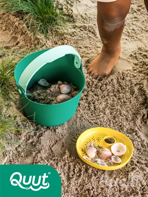 Quut Детское ведерко для воды и песка Bucki с ситом, зеленый, фото 7