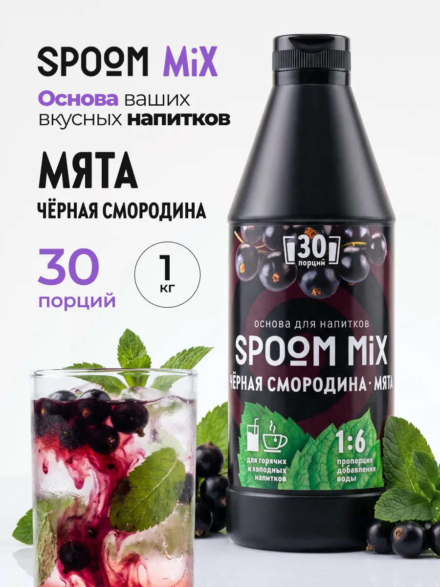 Основа для напитков SPOOM MIX Чёрная смородина, мята 1 кг