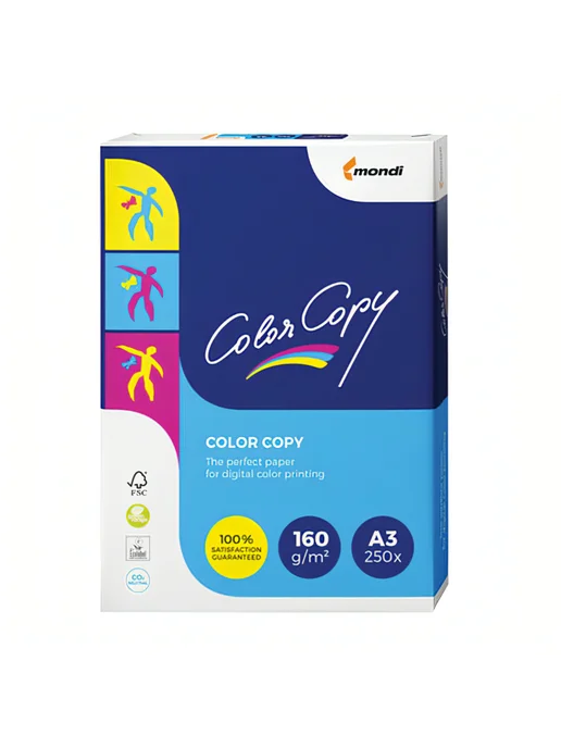 Бумага Color copy Цветная A3, 160 г/м², 250 листов, матовая, белый, фото 2