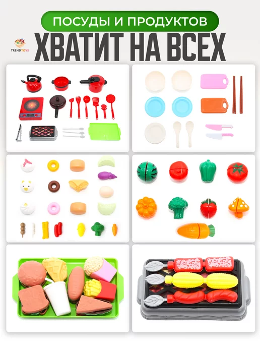TrendToys Игрушечная посуда с продуктами на липучках, вариант, фото 4
