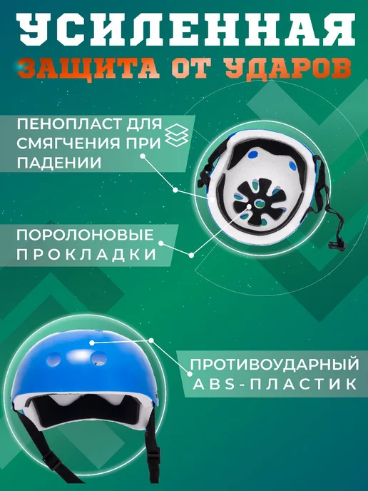 CMCPRO Шлем детский защитный, голубой, фото 3
