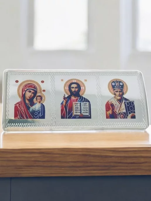 Asyamarket Автомобильная икона в машину тройник Спаси и Сохрани, вариант, фото 5