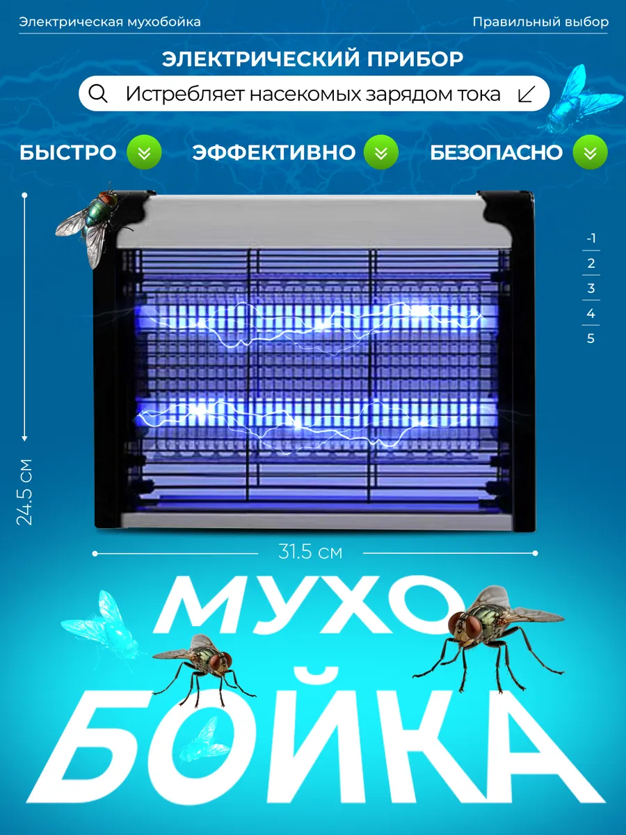 Электрическая мухобойка от комаров, мух и насекомых