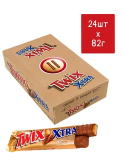 Батончик шоколадный Твикс Экстра с печеньем 24х82г Twix 221036779 купить за 1 785 ₽ в интернет-магазине Wildberries